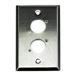 Whirlwind Wall Plate - 1 Gang Stainless Steel Punched for 2 Whirlwind/Switchcraft D3F